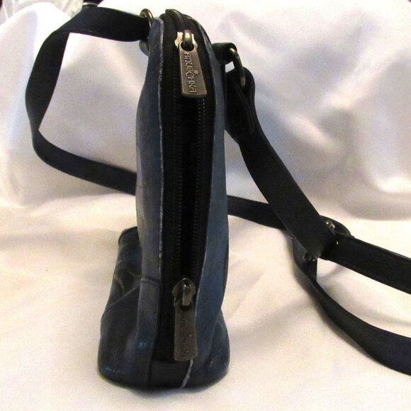 Anuschka Denim Paisley Floral Small Multi Compartment Zip-Around Organizer 8109 - Picture 3 of 8